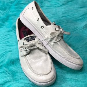 Silver Glittering Sperry Top-Sider Shoes